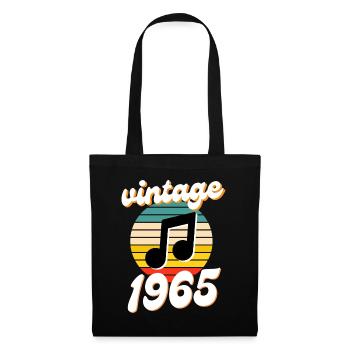 né 1965 millésime 65 idée cadeau anniversaire - Sac en tissu - noir - Devant