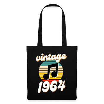 né 1964 millésime 64 idée cadeau anniversaire - Sac en tissu - noir - Devant