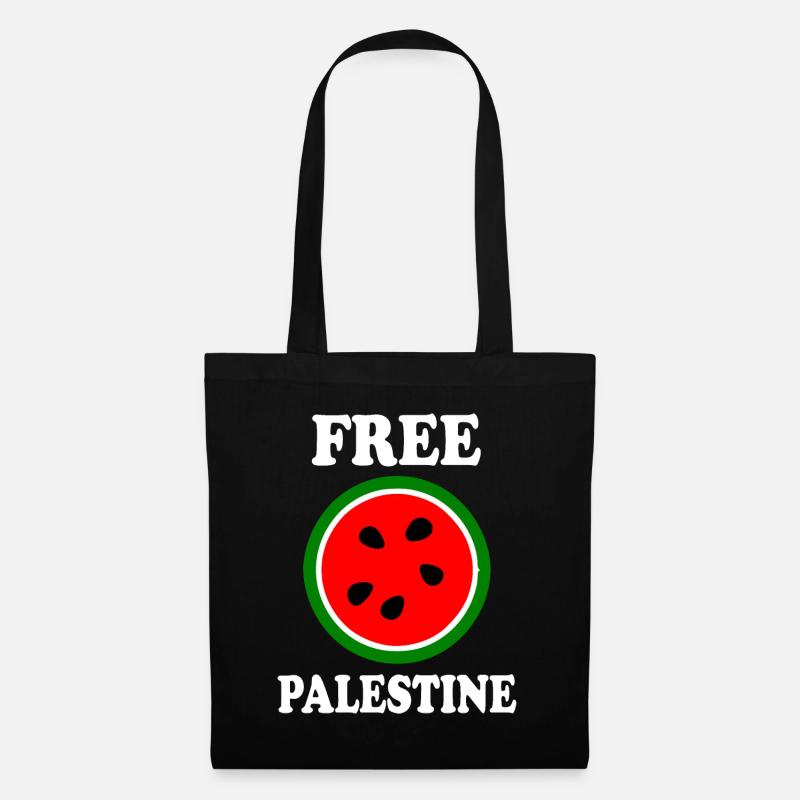 Free palestine wassermelone melone - Stoffbeutel - Schwarz