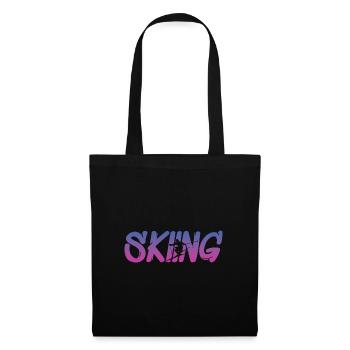 Skifahren, Skiing, Ski - Stoffbeutel - Schwarz - Vorne