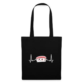 Kawaii Japanese Food Salmon Salmon Sushi Roll - Sac en tissu - noir - Devant