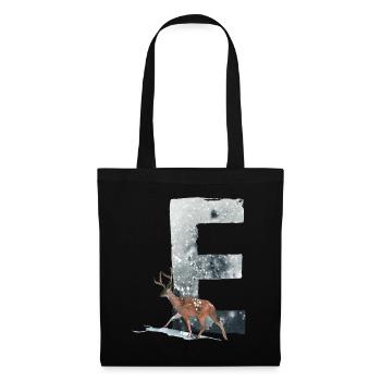 E – caractère décoratif – hiver - Sac en tissu - noir - Devant