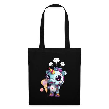 Licorne en colère - Licorne en colère - Licorne Maléfique - Sac en tissu - noir - Devant