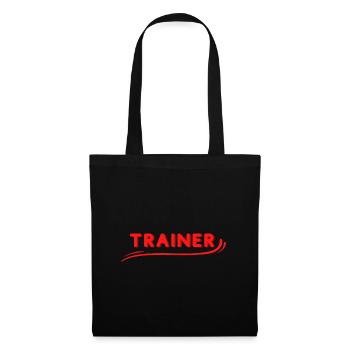 TRAINER fußball sport gym fitness geschenk spruch - Stoffbeutel - Schwarz - Vorne