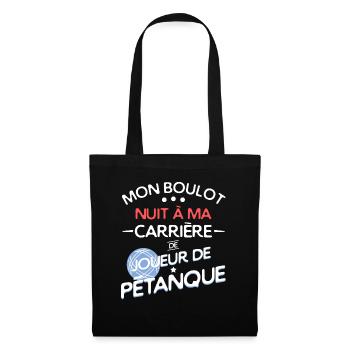 Humour - joueur de pétanque - Sac en tissu - noir - Devant