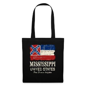 Mississippi Flag - Vintage Look - Stoffbeutel - Schwarz - Vorne