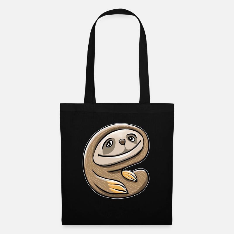 Happy Sloth - Stoffbeutel - Schwarz