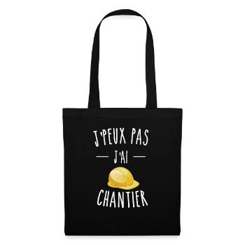 J'PEUX PAS J'AI CHANTIER - CASQUE DE CHANTIER - Sac en tissu - noir - Devant