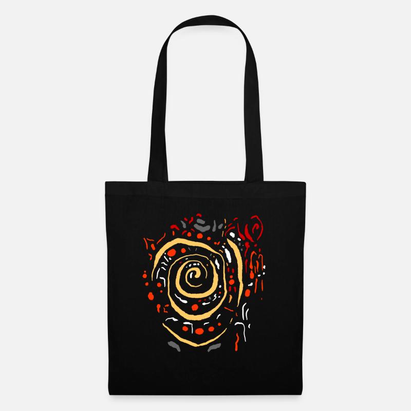 Kunst Spirale Indianer Muster ABSTRAKT Jugendstil - Stoffbeutel - Schwarz