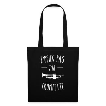 j peux pas j'ai TROMPETTE - Sac en tissu - noir - Devant