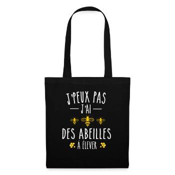 je peux pas j'ai des abeilles à élever - Sac en tissu - noir - Devant