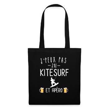 Je peux pas j'ai kitesurf et apéro - Sac en tissu - noir - Devant