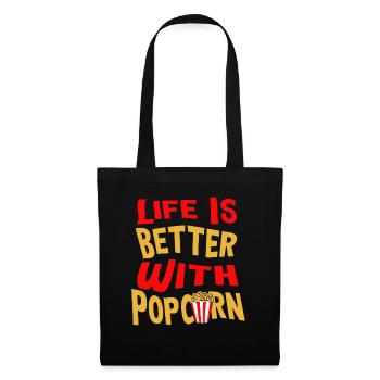 Popcorn et films Ironic Dire la vie avec du - Sac en tissu - noir - Devant
