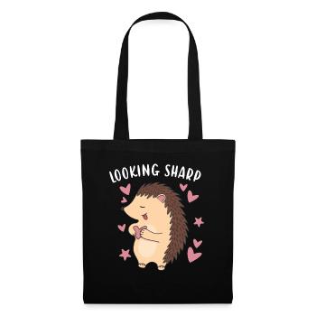 Hedgie Looking Sharp Hedgehog - Stoffbeutel - Schwarz - Vorne
