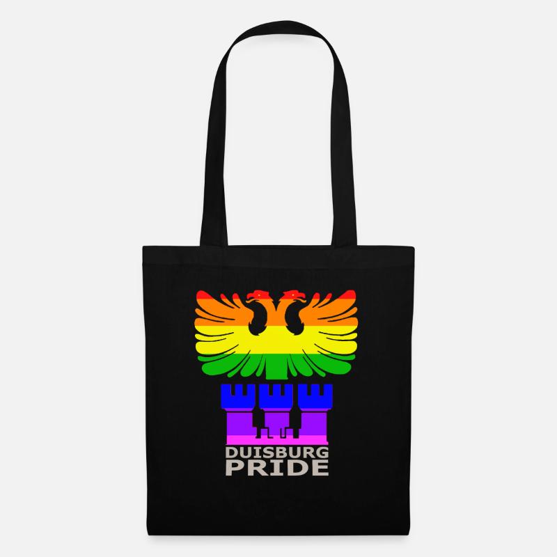 Duisburg Adler Wappen CSD Regenbogen Farben Pride - Stoffbeutel - Schwarz