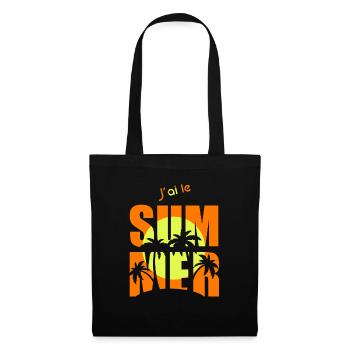 j ai le sum plage océan mer palmier summer - Sac en tissu - noir - Devant