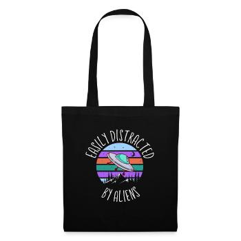 Alien t Shirt, Sci Fi t Shirt, UFO Shirt - Tote Bag - black - Front
