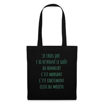 le gout du bonheur est le mojito - Sac en tissu - noir - Devant