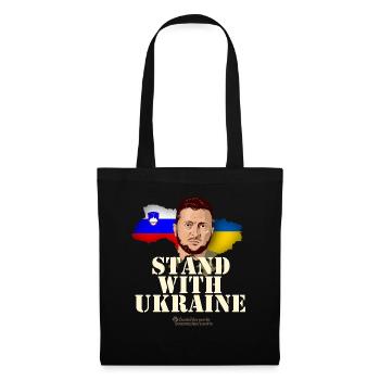 La Slovénie se tient aux côtés de l’Ukraine - Sac en tissu - noir - Devant