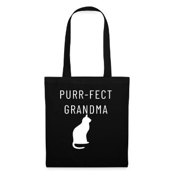 Purr Fect Grand-mère chemise chat amoureux - Sac en tissu - noir - Devant