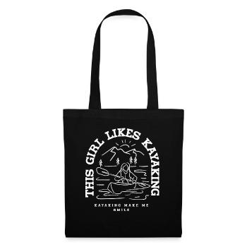 Une fille aime le kayak, le pagayage, la nature, - Sac en tissu - noir - Devant