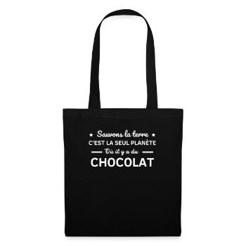 sauvons la terre c'est la seul planète - Sac en tissu - noir - Devant