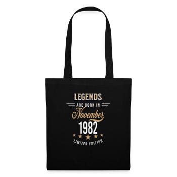 Les légendes sont nées en novembre 1982 - Sac en tissu - noir - Devant