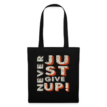 Never Give Up - Stoffbeutel - Schwarz - Vorne