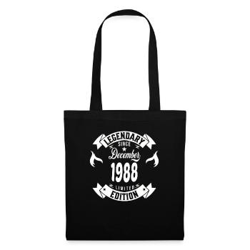 Legendär seit Dezember 1988 - Stoffbeutel - Schwarz - Vorne