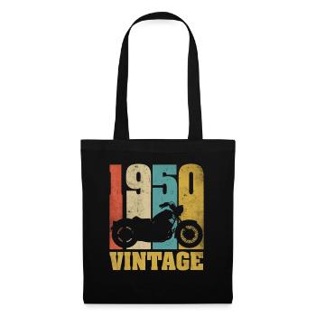 1950 Né anniversaire motard motard cadeau - Sac en tissu - noir - Devant