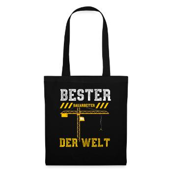 Bester Bauarbeiter Der Welt - Stoffbeutel - Schwarz - Vorne