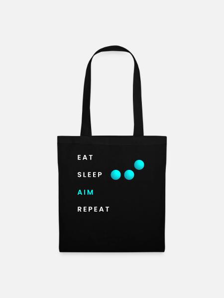 Eat Sleep Aim Repeat - Stoffbeutel - Schwarz