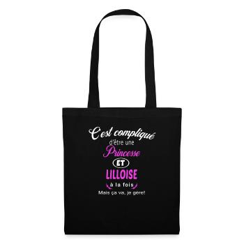 c'est compliqué princesse et Lilloise - Sac en tissu - noir - Devant