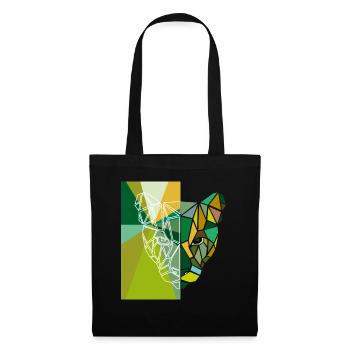 Tête de Tigre Géométrie - Verte - Sac en tissu - noir - Devant