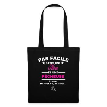 pas facile d'être plombière et Nièce - Sac en tissu - noir - Devant
