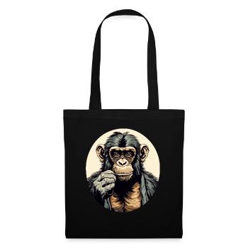 Haki le chimpanzé - Sac en tissu - noir - Devant