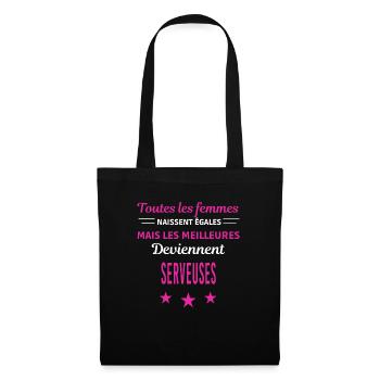 femmes naissent les meilleurs serveuses - Sac en tissu - noir - Devant