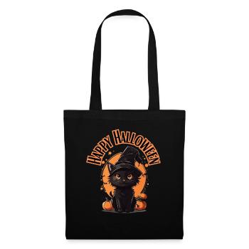 Happy Halloween Cat - Stoffbeutel - Schwarz - Vorne