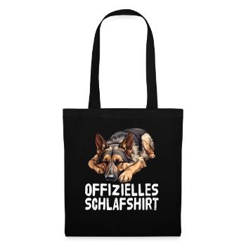 Chemise de nuit officielle berger allemand - Sac en tissu - noir - Devant