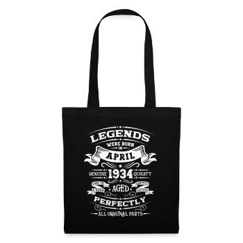 90e anniversaire mari avril Vintage 1934 légende - Sac en tissu - noir - Devant