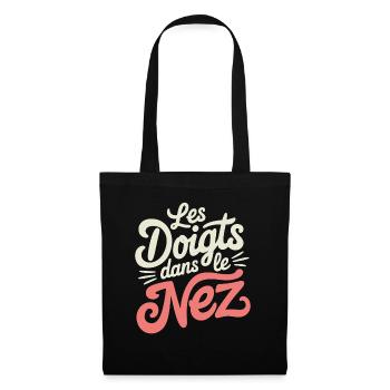 Les doigts dans le nez - Sac en tissu - noir - Devant