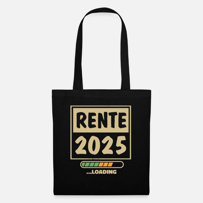 Rente 2025 loading - Stoffbeutel - Schwarz