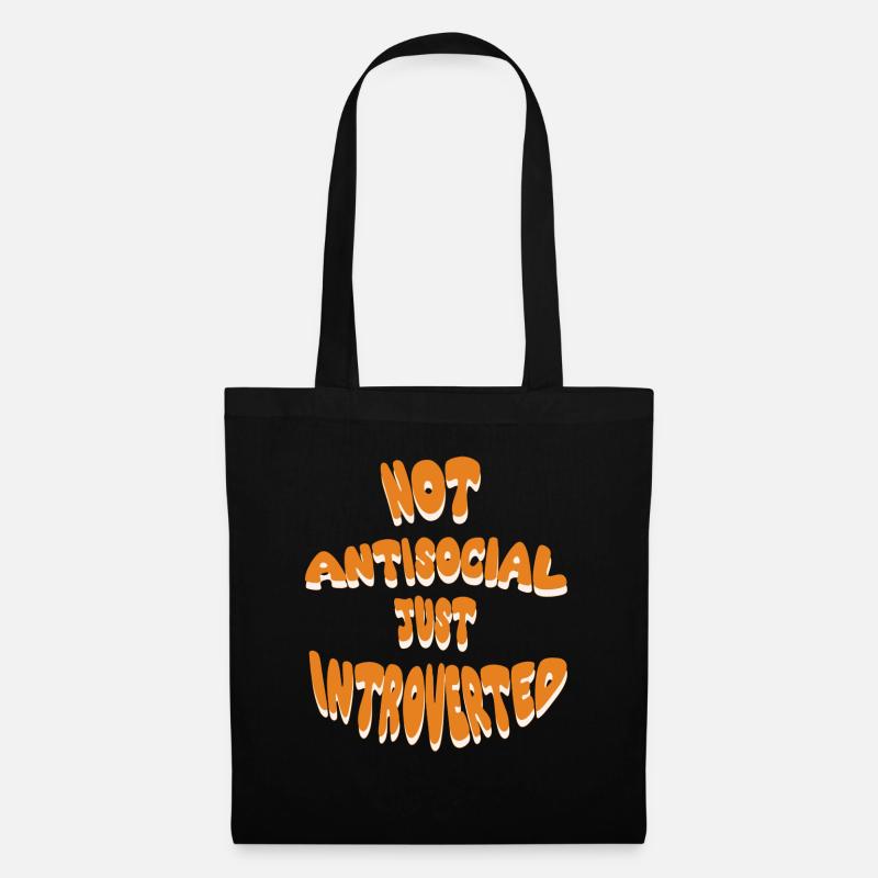 Not antisocial just introverted - Tote Bag - black