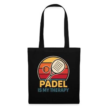 Padel is my therapy – retro style - Tote Bag - black - Front