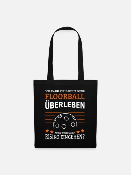 Ohne Floorball überleben - Stoffbeutel - Schwarz