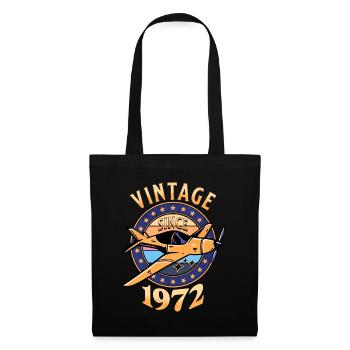 Avion Vintage 1972 50 Ans Anniversaire - Sac en tissu - noir - Devant