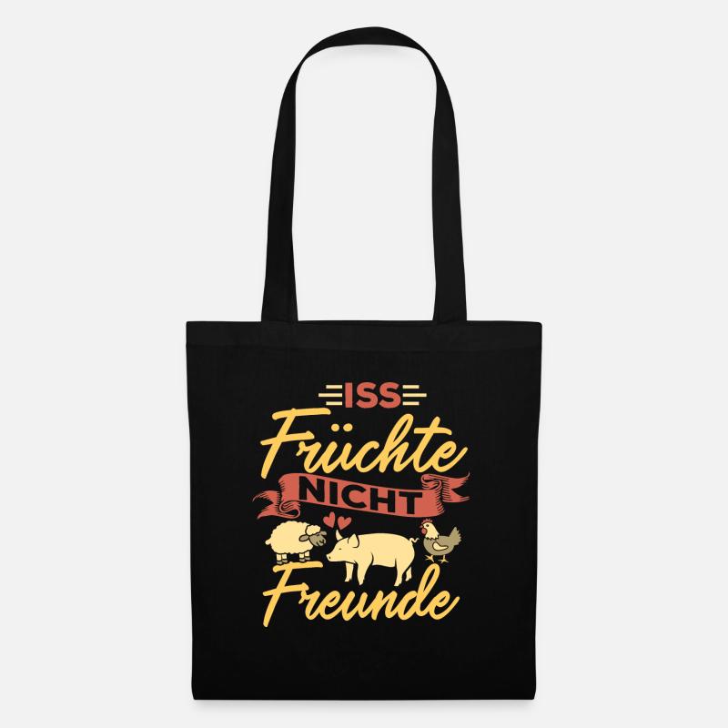 Iss Früchte nicht Freunde - Stoffbeutel - Schwarz