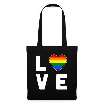LGBT Pride Rainbow Color Love Heart Gay Pride - Tote Bag - black - Front
