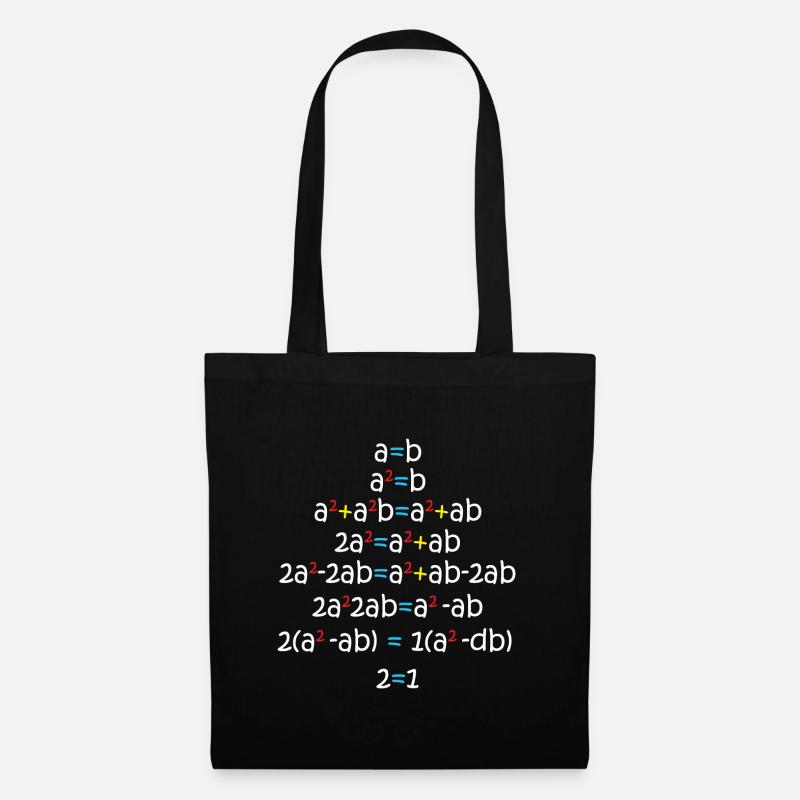 a = b equation formula math mathematics algebra - Tote Bag - black