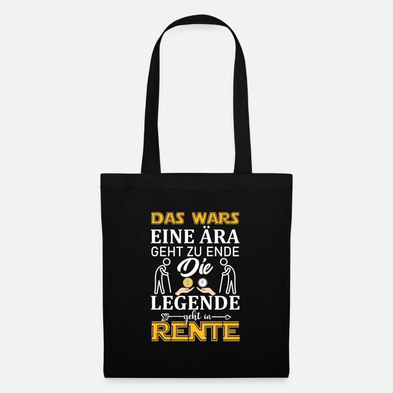Legende geht in Rente - Stoffbeutel - Schwarz